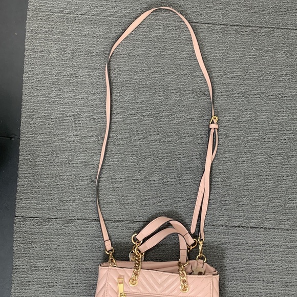 Aldo Crossbody Bag Womens Small Pink PU Faux Leather Quilted Chevron Handbag - Picture 13 of 17